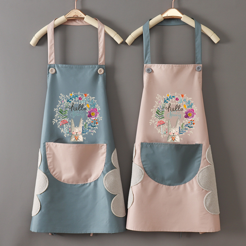 Waterproof Apron Custom Logo Female Household Anti-Fouling Half Chef Apron Smock Advertising Cartoon Apron Erasable Hand