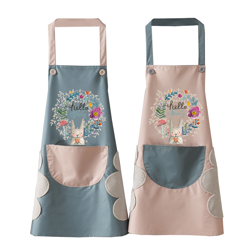 Waterproof Apron Custom Logo Female Household Anti-Fouling Half Chef Apron Smock Advertising Cartoon Apron Erasable Hand