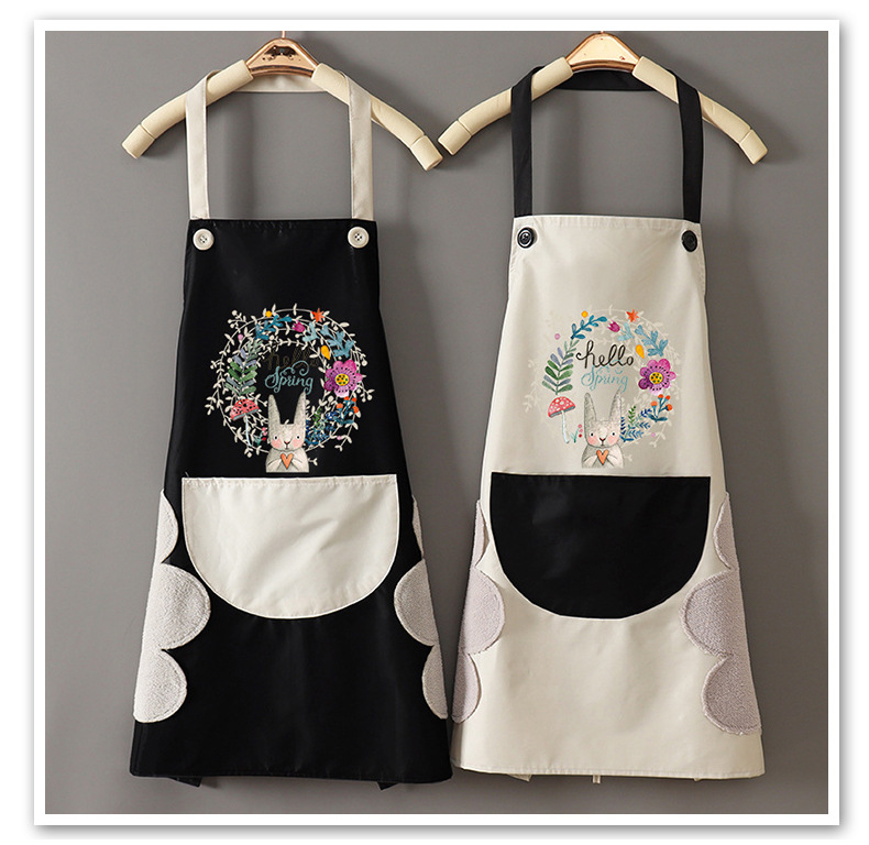 Waterproof Apron Custom Logo Female Household Anti-Fouling Half Chef Apron Smock Advertising Cartoon Apron Erasable Hand Waterproof Apron Custom Logo Female Household Anti-Fouling Half Chef Apron Smock Advertising Cartoon Apron Erasable Hand