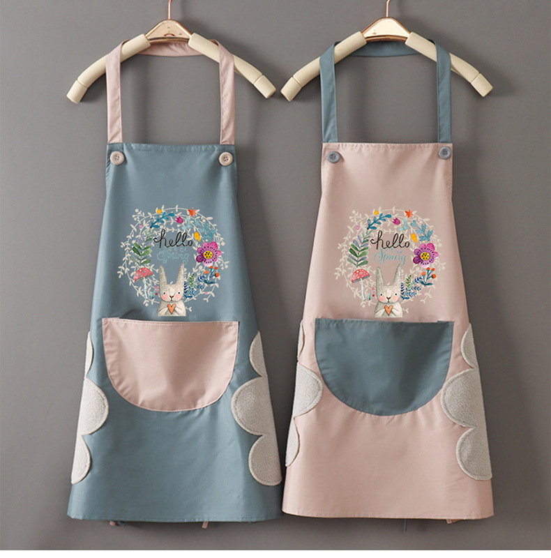Waterproof Apron Custom Logo Female Household Anti-Fouling Half Chef Apron Smock Advertising Cartoon Apron Erasable Hand Waterproof Apron Custom Logo Female Household Anti-Fouling Half Chef Apron Smock Advertising Cartoon Apron Erasable Hand
