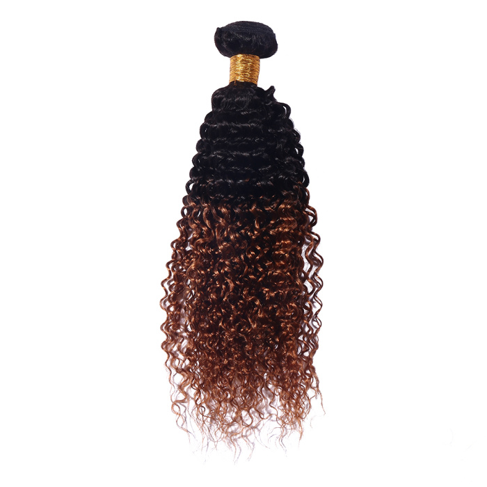 Brazilian Hair kinky Wave Natural Color Remy Human Hair Weave Bundles Extension