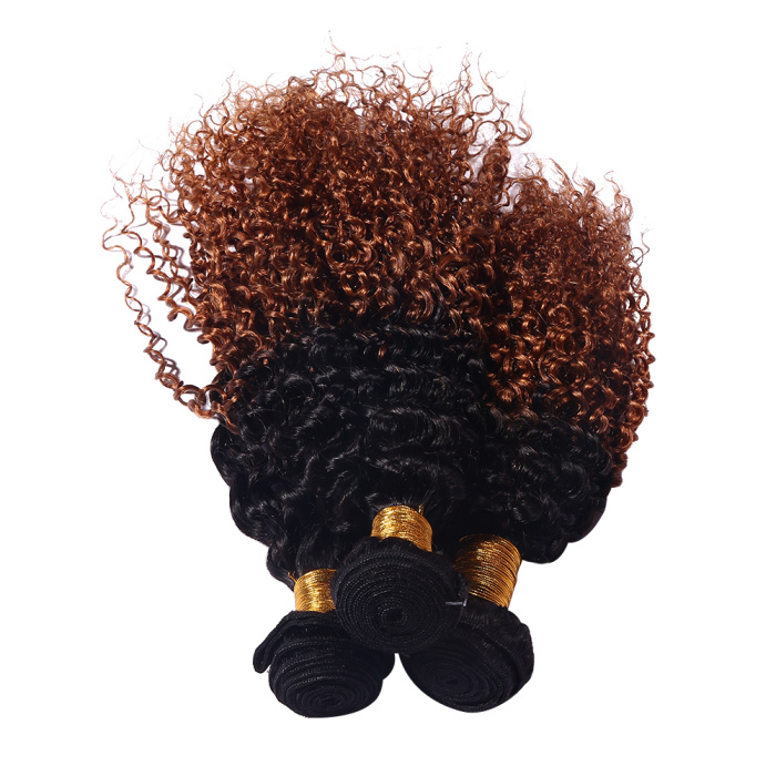 Brazilian Hair kinky Wave Natural Color Remy Human Hair Weave Bundles Extension