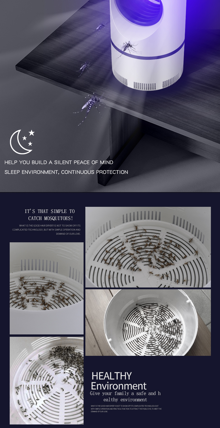 Photocatalyst Mosquito Killing Lamp Bedroom Suction Led Mute Mosquito Trap Lamp Household Mosquito Killer Lamp