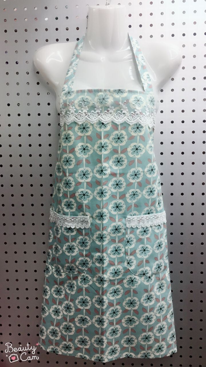 Korean high-end fashion lace halter neck anti-fouling baking home printing apron