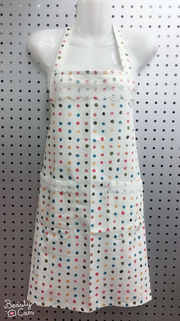 Korean high-end fashion lace halter neck anti-fouling baking home printing apron