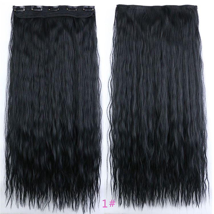 Wig Women's 5 Clip Clip Five Clip Hair Piece Corn Curler Hair Extension Hair Piece Wig European and American Foreign Trade Cross-Border Instant Noodles Curly Hair Wig Women's 5 Clip Clip Five Clip Hair Piece Corn Curler Hair Extension Hair Piece Wig European and American Foreign Trade Cross-Border Instant Noodles Curly Hair