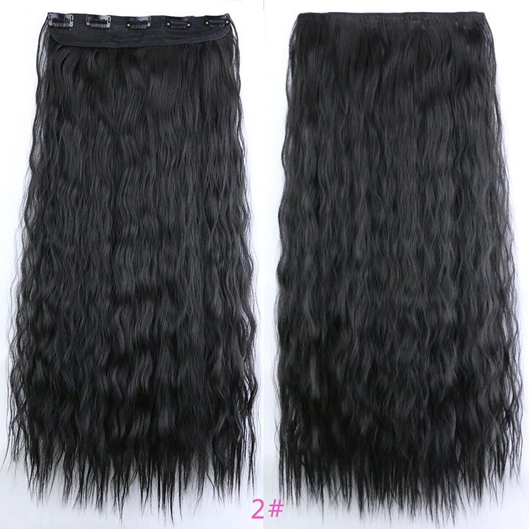 Wig Women's 5 Clip Clip Five Clip Hair Piece Corn Curler Hair Extension Hair Piece Wig European and American Foreign Trade Cross-Border Instant Noodles Curly Hair Wig Women's 5 Clip Clip Five Clip Hair Piece Corn Curler Hair Extension Hair Piece Wig European and American Foreign Trade Cross-Border Instant Noodles Curly Hair