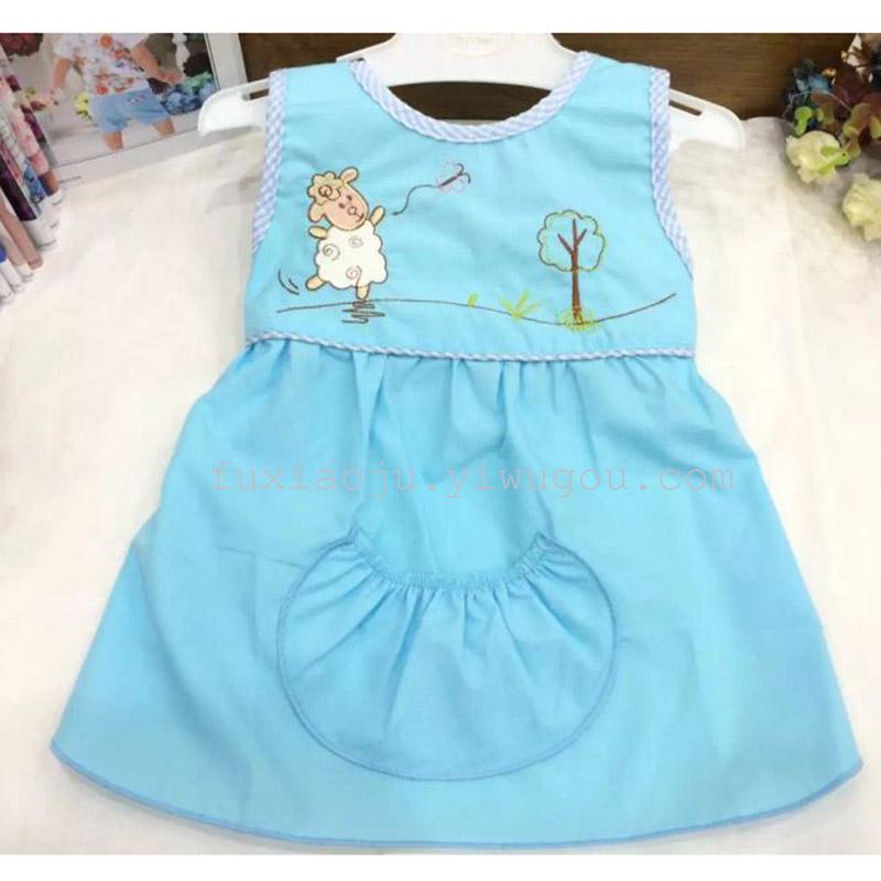 Children cotton sleeveless dress Princess gown apron anti Korean baby clothes.
