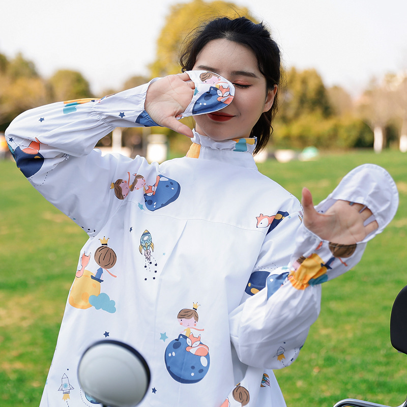 Electric car sunblock clothing whole body long style sunblock shawl woman bike sunblock clothing cotton whole body extension hair substitute