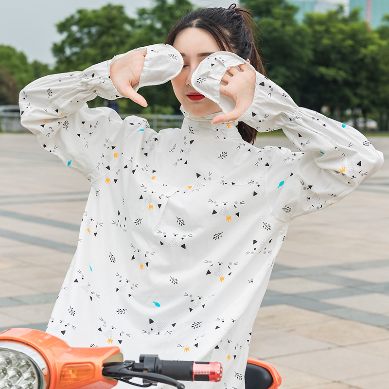 Electric car sunblock clothing whole body long style sunblock shawl woman bike sunblock clothing cotton whole body extension hair substitute