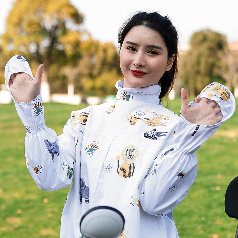 Electric car sunblock clothing whole body long style sunblock shawl woman bike sunblock clothing cotton whole body extension hair substitute