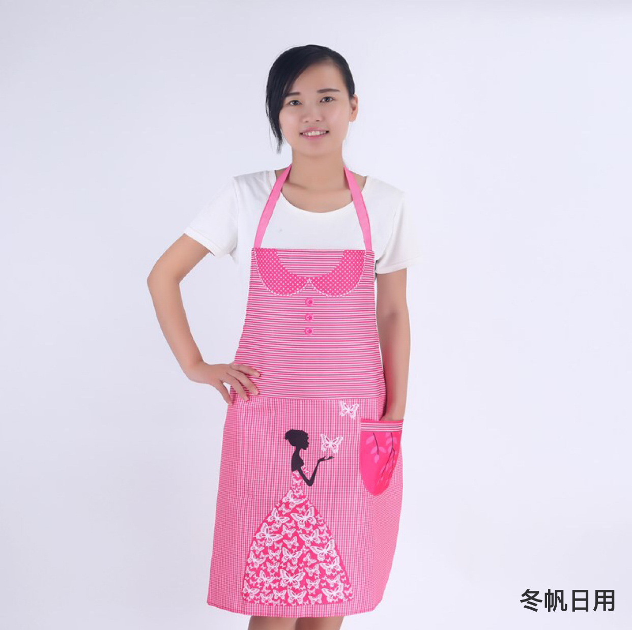 Household Neck-Hanging Apron Customizable Logo Advertising Bib Adult Waist Skirt Female Kitchen Apron