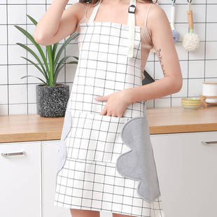 Factory Direct Sales Bear Head Waterproof and Oilproof Apron Home Kitchen with Hand-Wiping Apron Cafe Work Clothes Overclothes