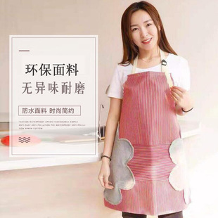 Factory Direct Sales Bear Head Waterproof and Oilproof Apron Home Kitchen with Hand-Wiping Apron Cafe Work Clothes Overclothes