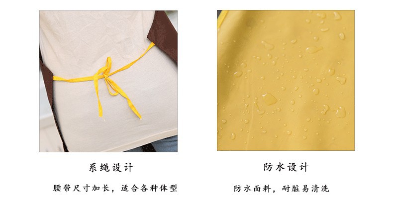 Factory Direct Sales Bear Head Waterproof and Oilproof Apron Home Kitchen with Hand-Wiping Apron Cafe Work Clothes Overclothes