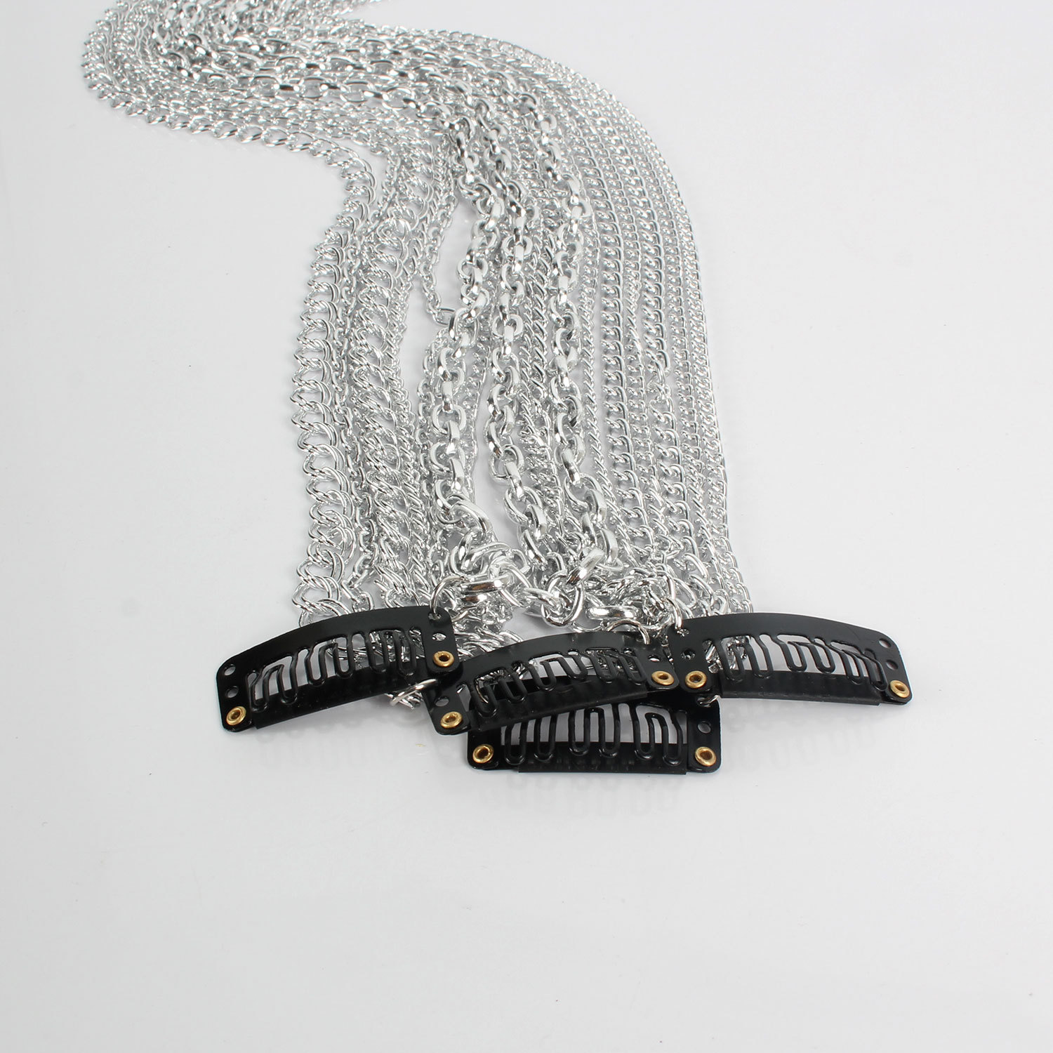 Europe and America Cross Border Wig Extension Chain Silver-Plated Tassel Hair Chain Headdress Head Chain BB Clip 11230