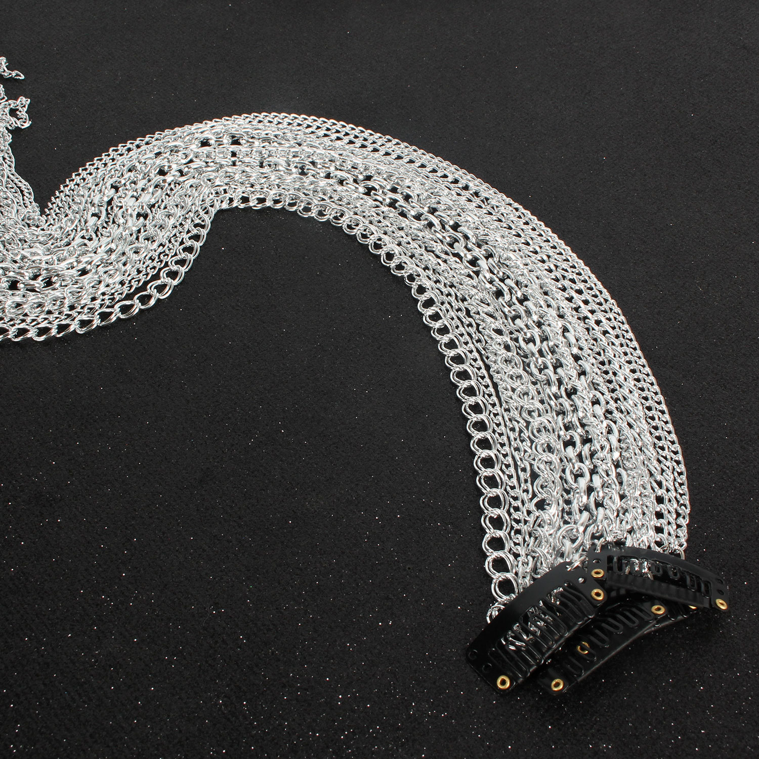 Europe and America Cross Border Wig Extension Chain Silver-Plated Tassel Hair Chain Headdress Head Chain BB Clip 11230