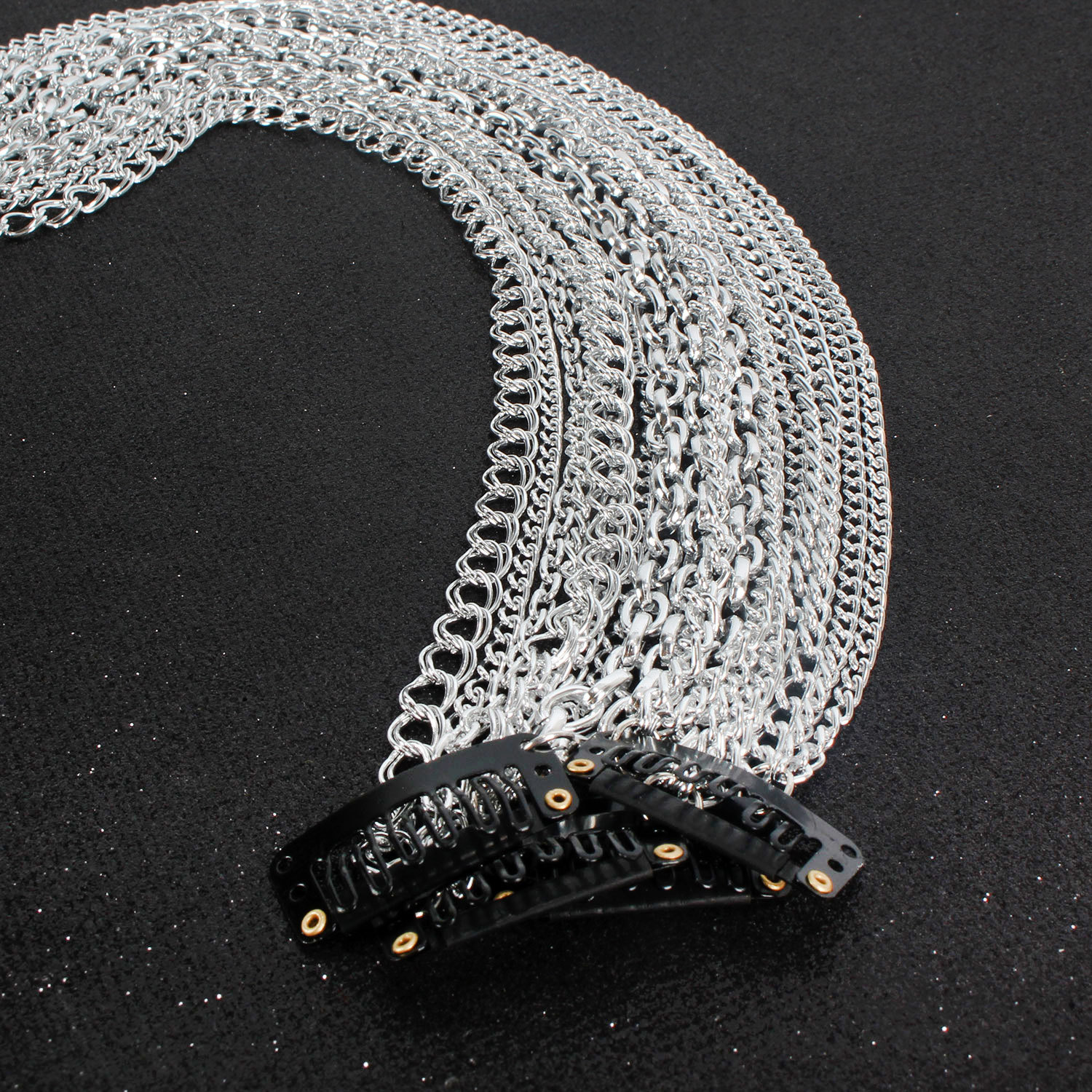 Europe and America Cross Border Wig Extension Chain Silver-Plated Tassel Hair Chain Headdress Head Chain BB Clip 11230