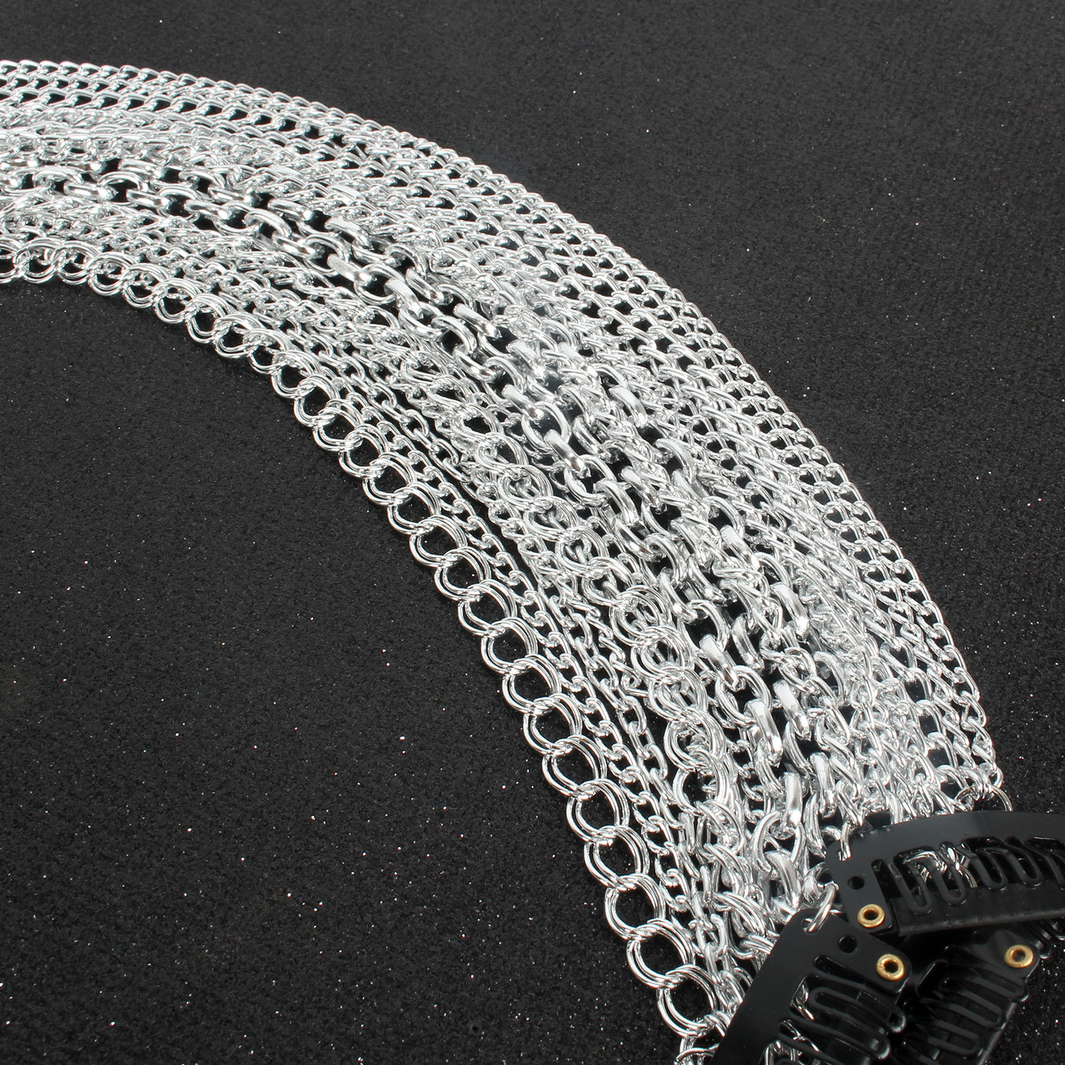 Europe and America Cross Border Wig Extension Chain Silver-Plated Tassel Hair Chain Headdress Head Chain BB Clip 11230