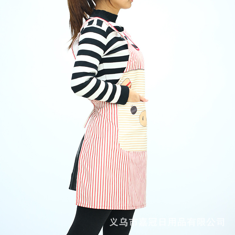 The Korean version of the lady with a wide apron and pocket lady all cotton household apron customized logo manufac The Korean version of the lady with a wide apron and pocket lady all cotton household apron customized logo manufac
