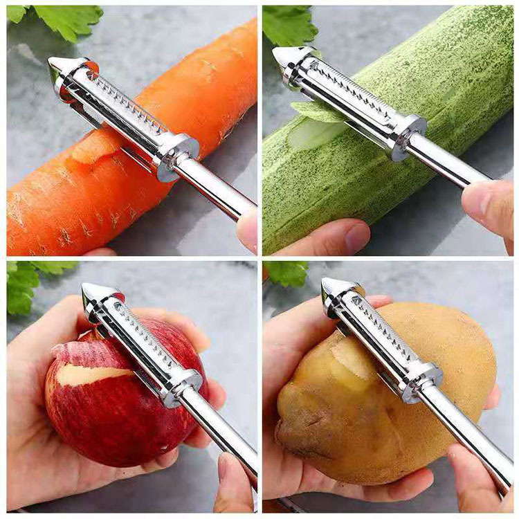 Three-in-One Peeler Douyin Online Influencer Same Peeler Household Fruit Kitchen Potato Apple Paring Knife Three-in-One Peeler Douyin Online Influencer Same Peeler Household Fruit Kitchen Potato Apple Paring Knife