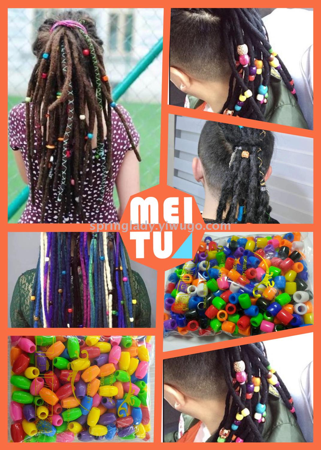 Wig Extension Beads Bag Transparent Mixed Colorful Beads Hair Accessories Hair Accessories Spring Lady