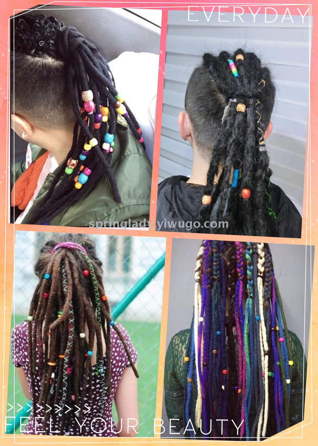 Wig Extension Beads Bag Transparent Mixed Colorful Beads Hair Accessories Hair Accessories Spring Lady