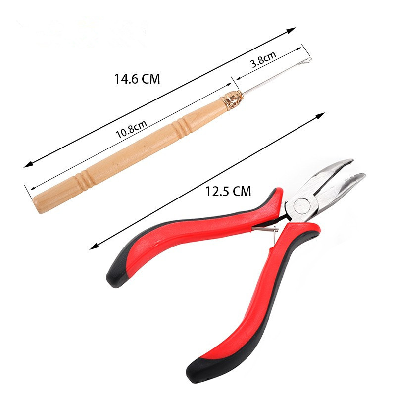 Hair Extension Pliers Wooden Crochet Hair Extension Ring Set Hair Extension Tools Set Affordable Hair Extension Set Hair Extension Set