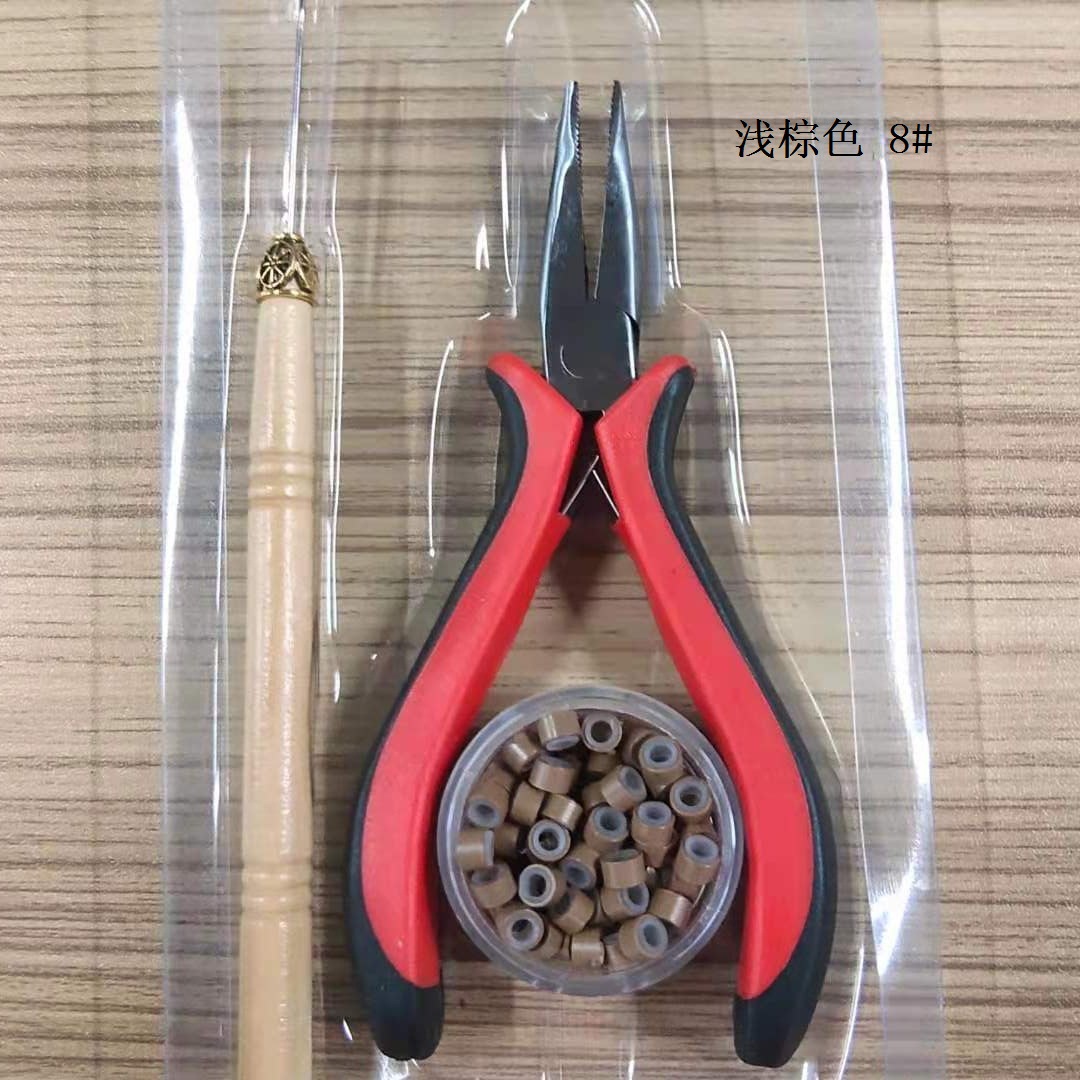 Hair Extension Pliers Wooden Crochet Hair Extension Ring Set Hair Extension Tools Set Affordable Hair Extension Set Hair Extension Set