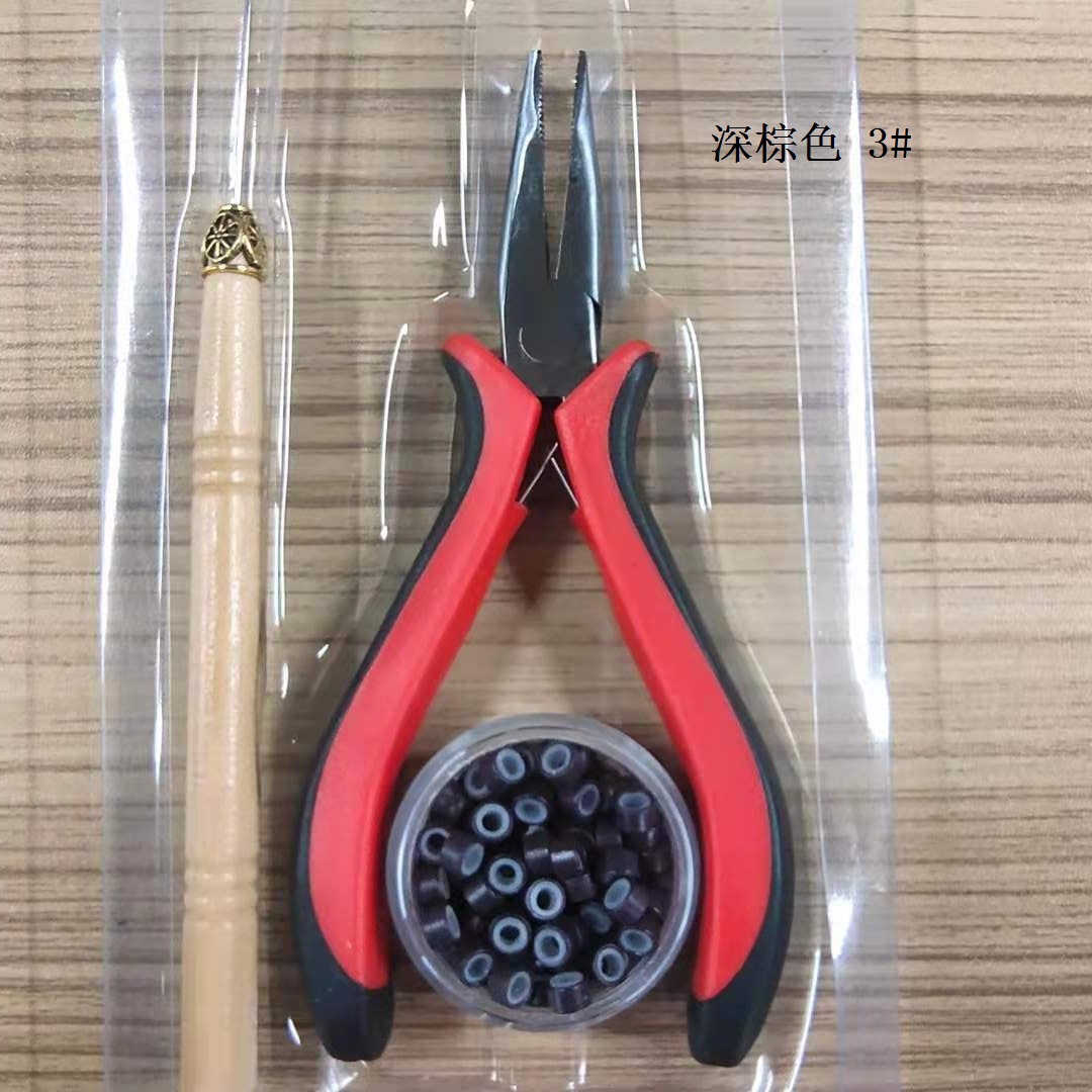 Hair Extension Pliers Wooden Crochet Hair Extension Ring Set Hair Extension Tools Set Affordable Hair Extension Set Hair Extension Set