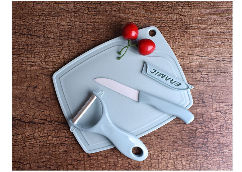 Knife Ceramic Knife ThreePiece Set Gift Food Supplement Fruit Knife Peler Paring Knife Cutting Board Combination Set