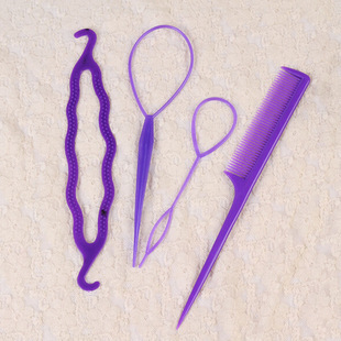 Korean New Hair Band Plastic Pattern Updo Gadget Four-Piece Hair Styling Tools Hair Extension Tool Hair Accessories
