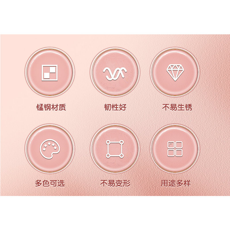 3.2cm Six-Tooth Wig Extension Hairpin BB Clip Baking Paint for Metal DIY Head Accessories Drip Hair Clip Barrettes