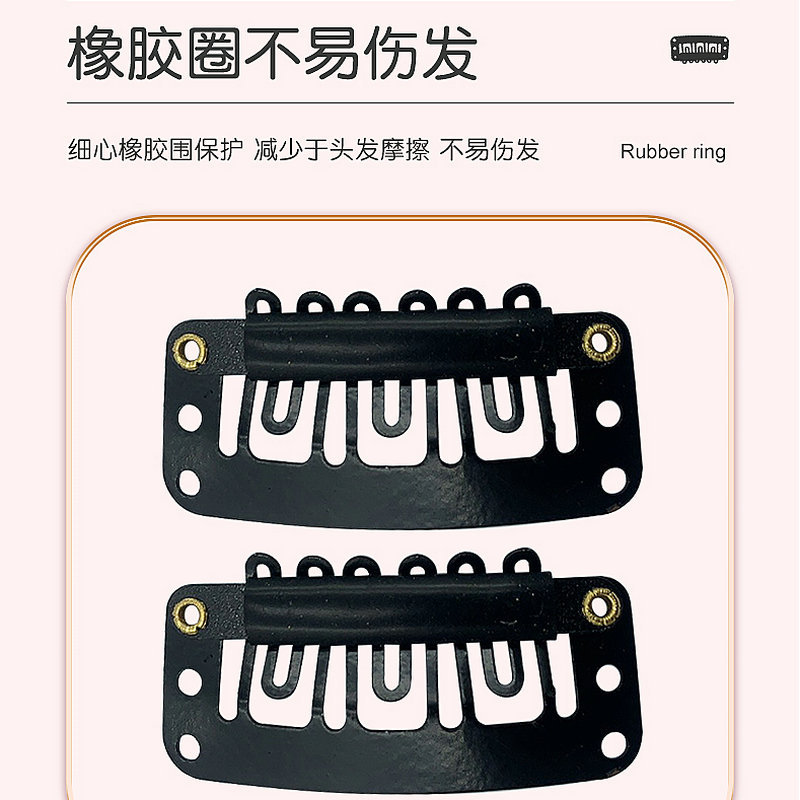 3.2cm Six-Tooth Wig Extension Hairpin BB Clip Baking Paint for Metal DIY Head Accessories Drip Hair Clip Barrettes