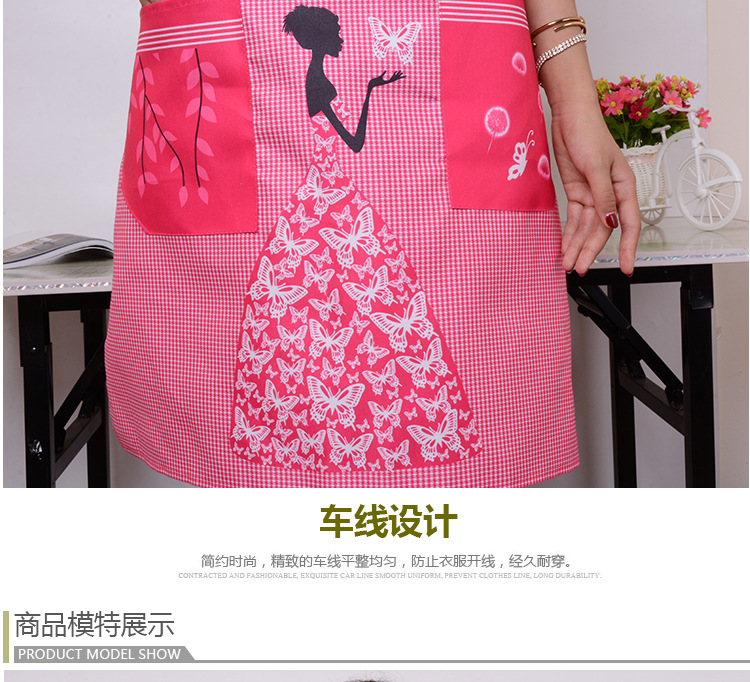 Fashion Korean version with sleeveless home, peach skin velvet waterproof adult kitchen advertising apron cover. Fashion Korean version with sleeveless home, peach skin velvet waterproof adult kitchen advertising apron cover.