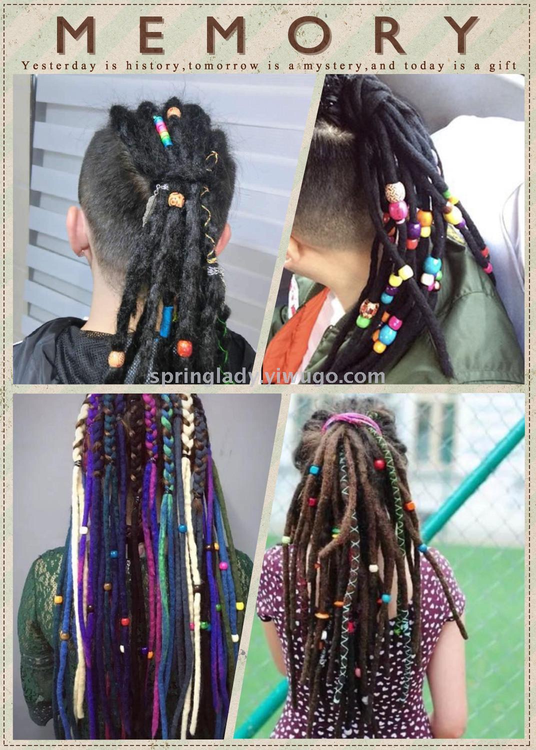 Wig Extension Beads Bag Transparent Mixed Colorful Beads Hair Accessories Hair Accessories Spring Lady