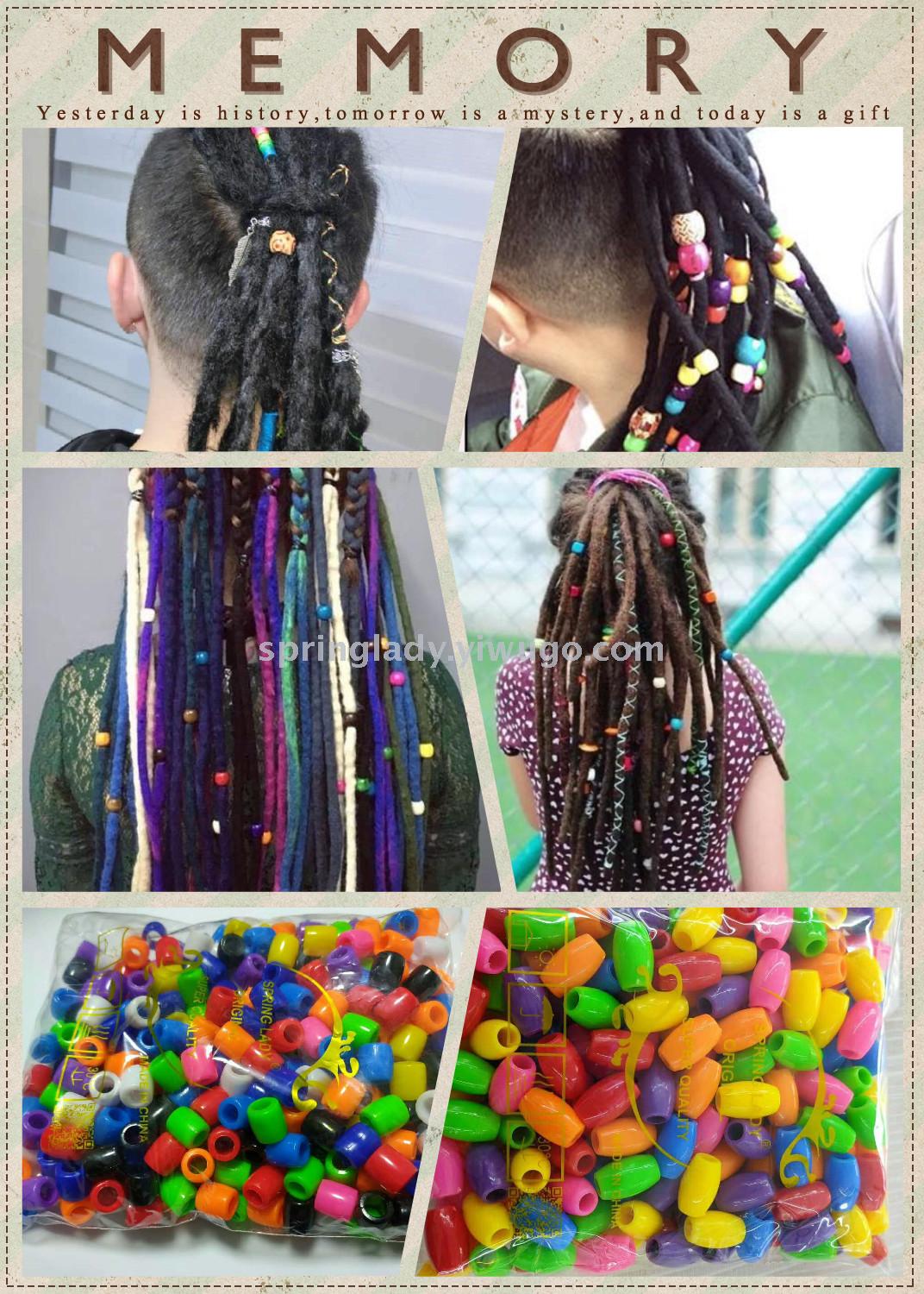 Wig Extension Beads Bag Transparent Mixed Colorful Beads Hair Accessories Hair Accessories Spring Lady