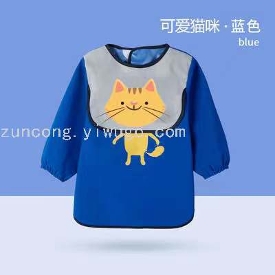 Autumn and Winter Full Waterproof Disposable Overclothes Baby Anti-Dirty Infant Painting Clothes Male and Female Baby Long Sleeve Bib Apron
