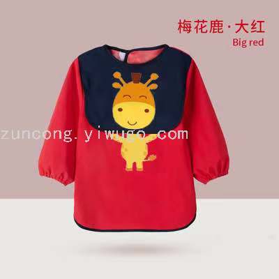 Autumn and Winter Full Waterproof Disposable Overclothes Baby Anti-Dirty Infant Painting Clothes Male and Female Baby Long Sleeve Bib Apron