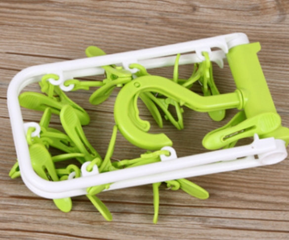 12 Plastic Clip Folding Clothes Hangers Underwear and Socks 12 Clip Clothes Clip Windproof Clip