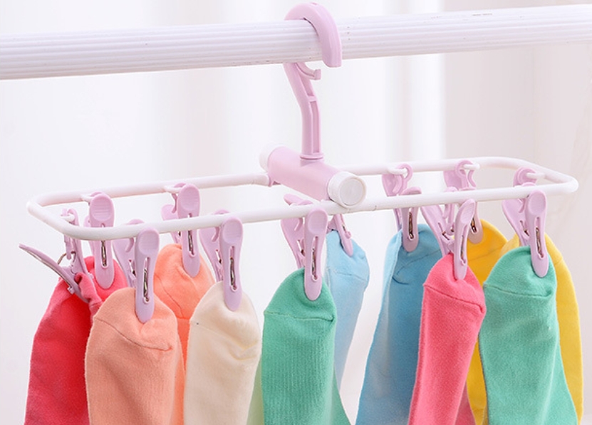 12 Plastic Clip Folding Clothes Hangers Underwear and Socks 12 Clip Clothes Clip Windproof Clip