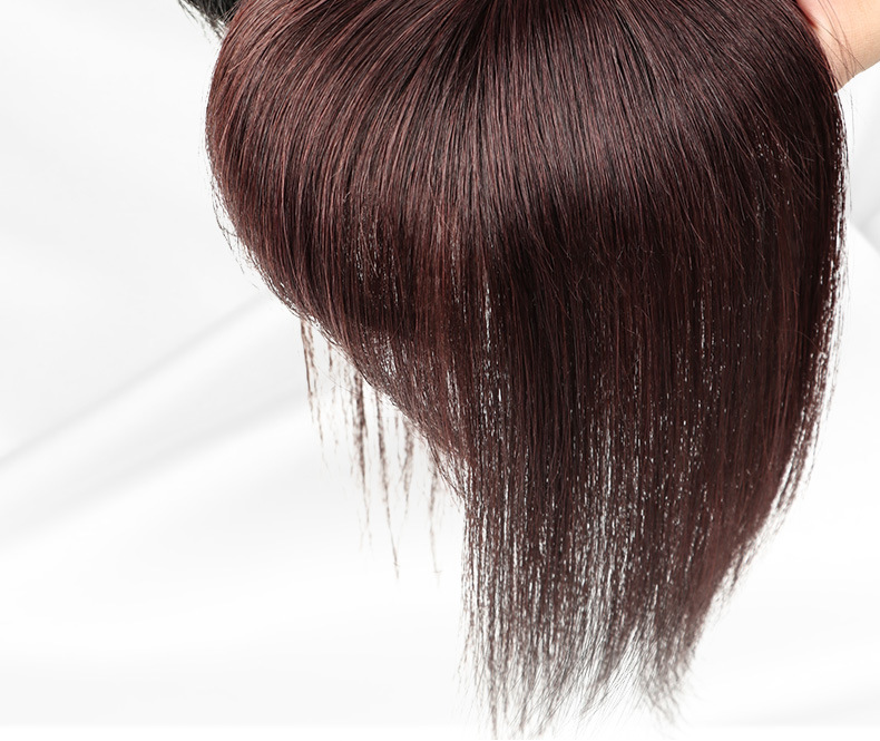 Top Hair Supplementing Piece Cover Gray Hair Wig Set Real Hair Bangs Women's Lightweight One-Piece Wig Hair Extension Pin Hairpiece