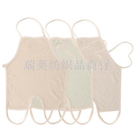Baby cotton lace stripe apron even sets foot foot protecting belly Bib