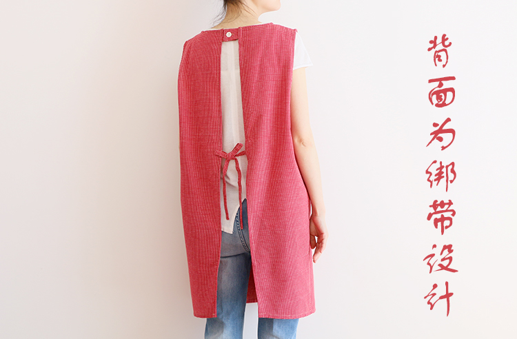 Korean Style Cotton and Linen Fashion Oil-Proof Bib Overclothes Baking Floral Coffee Shop Painting Overalls Sleeveless Apron
