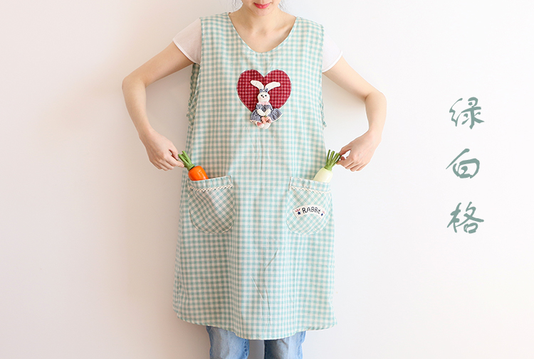 Korean Style Cotton and Linen Fashion Oil-Proof Bib Overclothes Baking Floral Coffee Shop Painting Overalls Sleeveless Apron