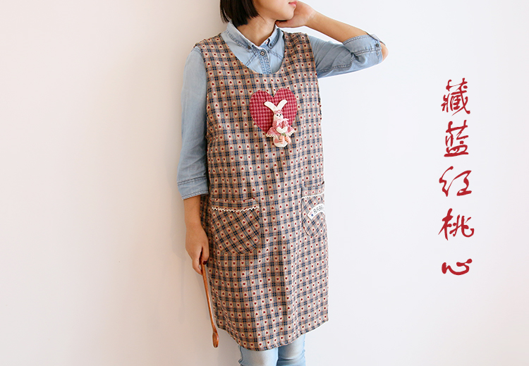 Korean Style Cotton and Linen Fashion Oil-Proof Bib Overclothes Baking Floral Coffee Shop Painting Overalls Sleeveless Apron
