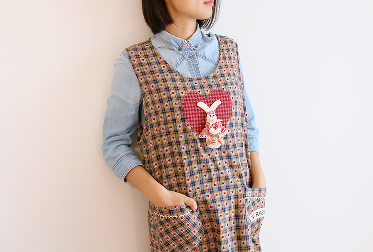 Korean Style Cotton and Linen Fashion Oil-Proof Bib Overclothes Baking Floral Coffee Shop Painting Overalls Sleeveless Apron