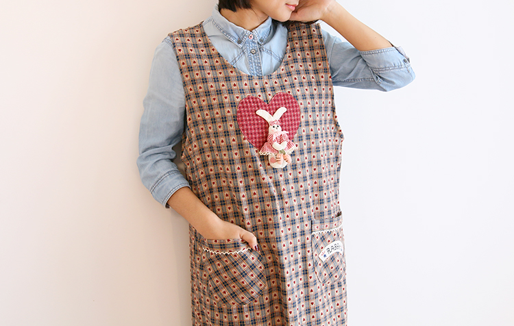 Korean Style Cotton and Linen Fashion Oil-Proof Bib Overclothes Baking Floral Coffee Shop Painting Overalls Sleeveless Apron