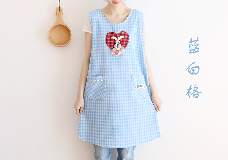 Korean Style Cotton and Linen Fashion Oil-Proof Bib Overclothes Baking Floral Coffee Shop Painting Overalls Sleeveless Apron