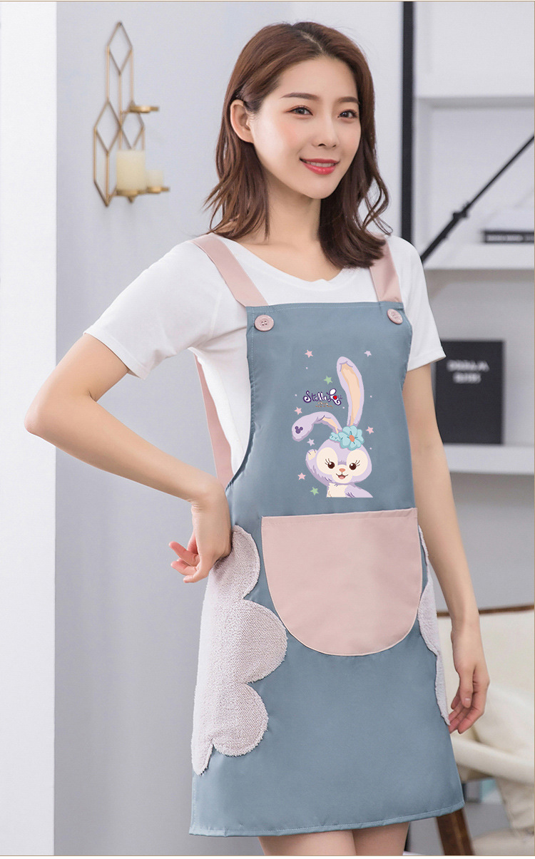 Fashion Simple Home Kitchen Apron Waterproof and Oil-Proof Women's Summer Thin Work Cooking Adult Apron Custom Men